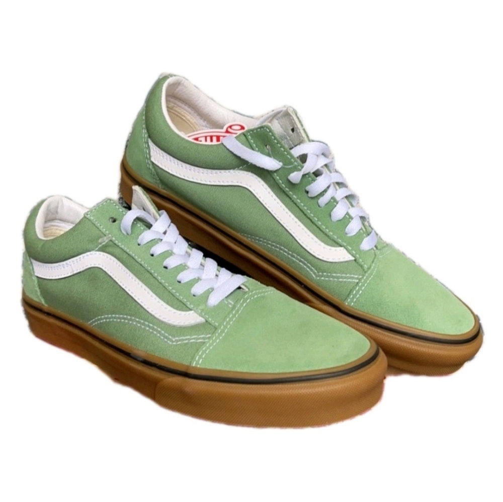 Vans Old Skool Basil Green Gum shoe (UNISEX) Sneakers US Men's 7.5 Wmns Sz 9 - Picture 3 of 10